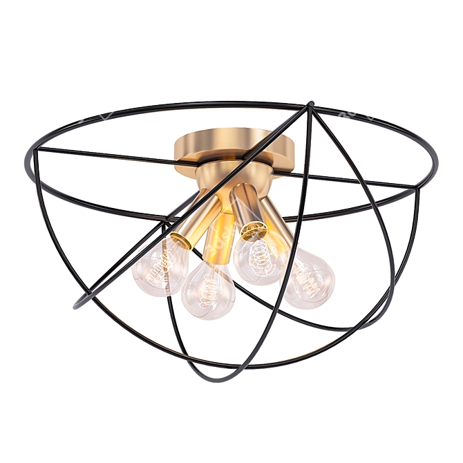 Industrial Loft Chandelier 3D model image 1