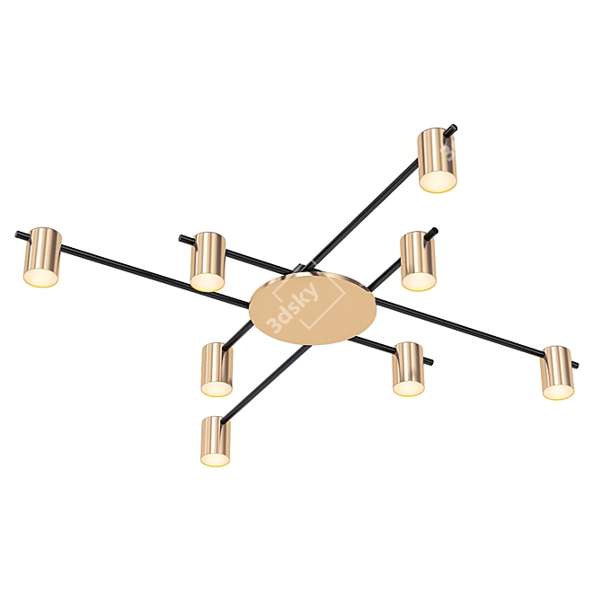 ARDIS Ceiling Chandelier | Adjustable Cylindrical Shades 3D model image 1