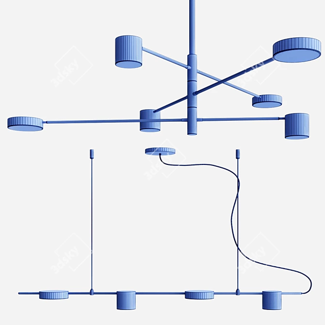 Modern LED Pendant Light Collection 3D model image 4