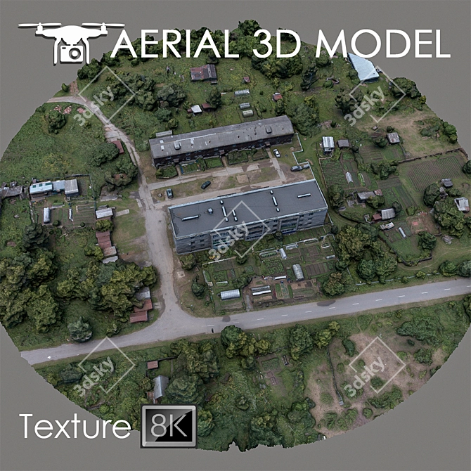 Aerial Landscape Scan: Industrial Area 3D model image 2