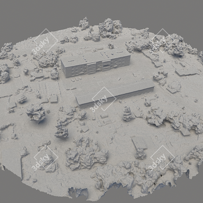 Aerial Landscape Scan: Industrial Area 3D model image 5