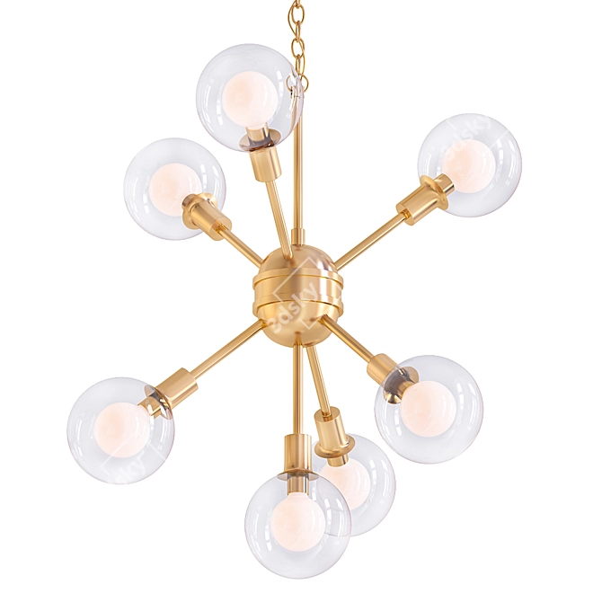 Glowing Burst Chandelier 3D model image 1