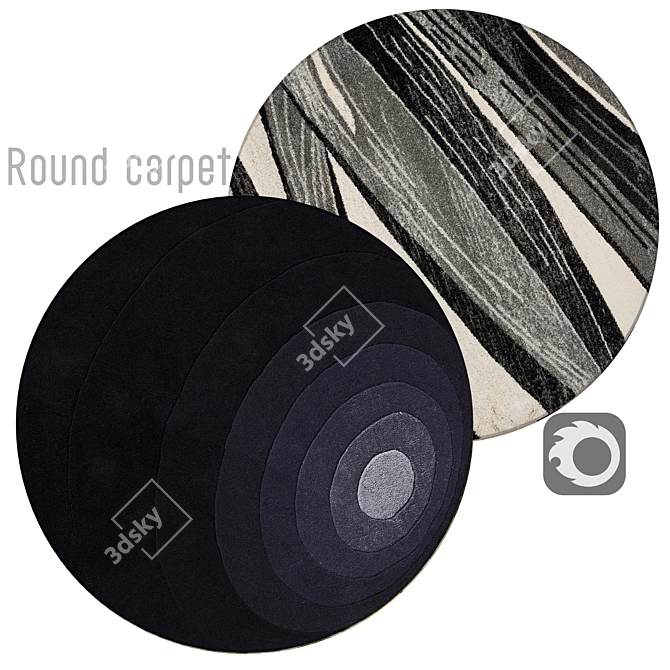 Elegant Round Carpet 3D model image 1