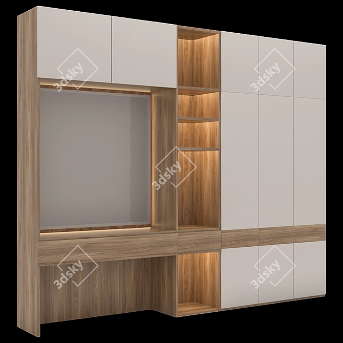 Modern Wardrobe: Stylish Storage Solution 3D model image 1