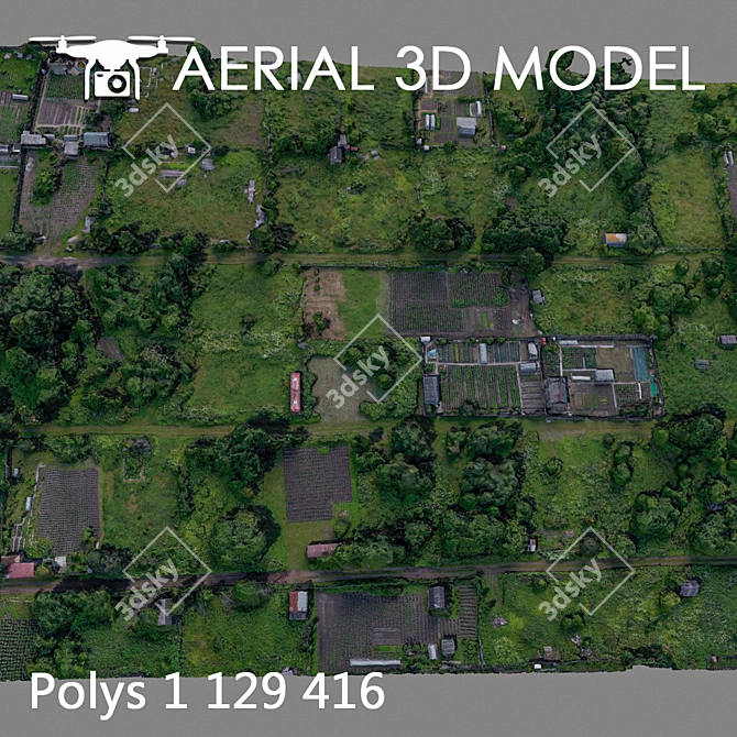 Aerial Landscape 3D Model 3D model image 3