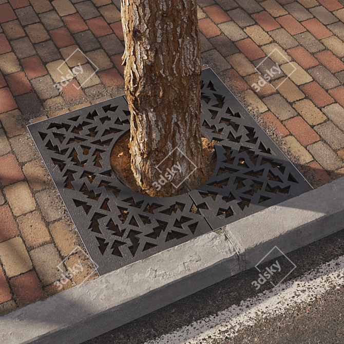 Tree Barrel Grille - Enhance Your Green Space 3D model image 2