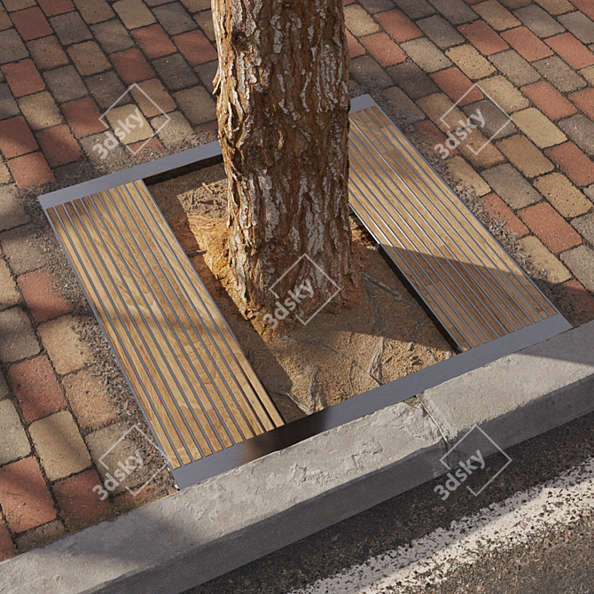 10 Tree Grate: Sturdy Solution for Tree Protection 3D model image 2