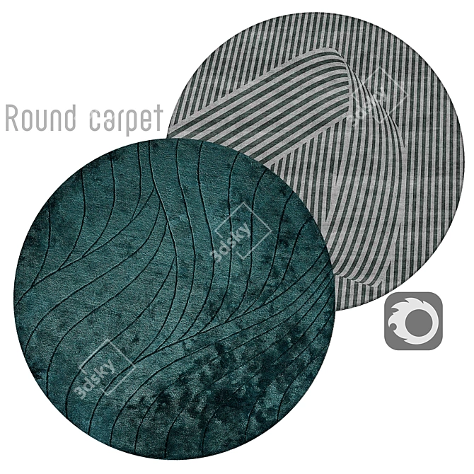 Elegant Round Carpet 3D model image 1