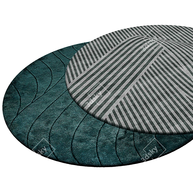 Elegant Round Carpet 3D model image 2