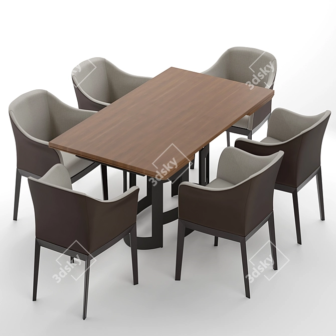 Modern Dining Table Set 3D model image 1