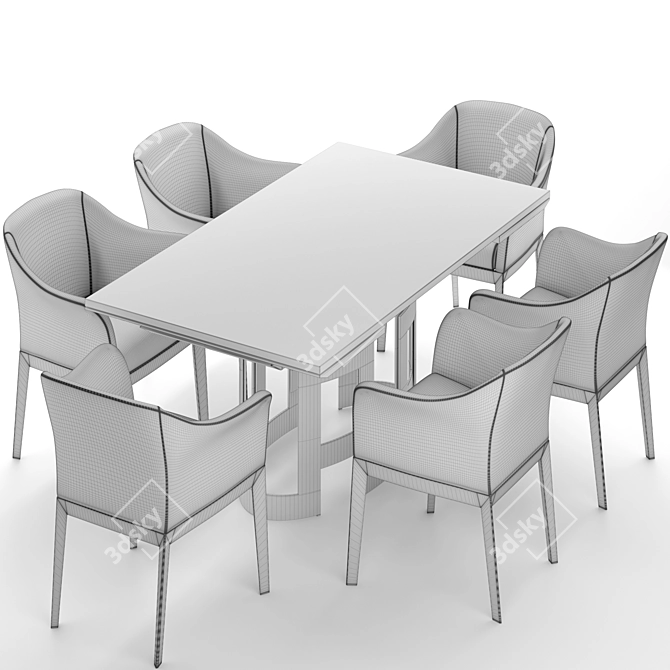 Modern Dining Table Set 3D model image 4