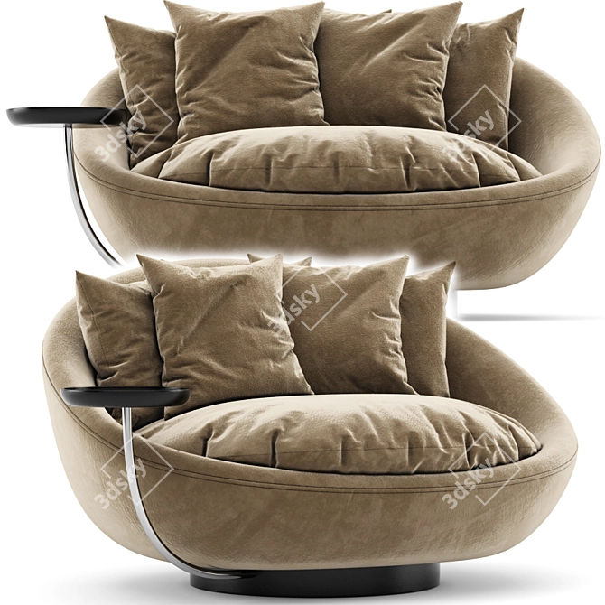 Luxe Lacoon Round Sofa 3D model image 1