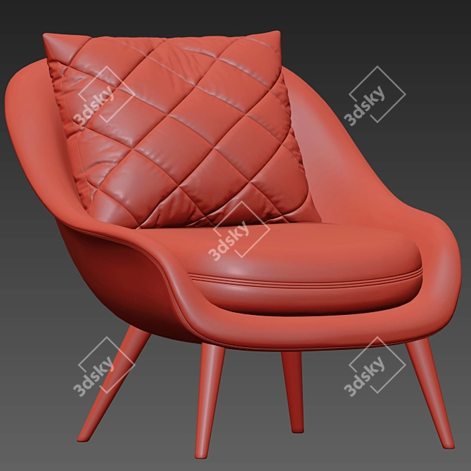 Gubi Bat Chair: Sleek & Modern 3D model image 3