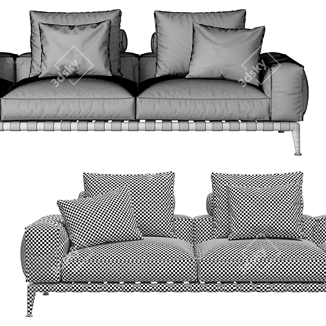 Elegant Gregory Sofa: Perfectly Crafted Comfort 3D model image 4