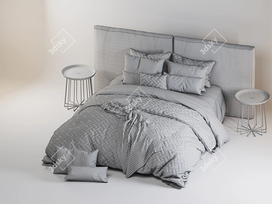 Luxury Dream Bed: Unwind in Style 3D model image 4