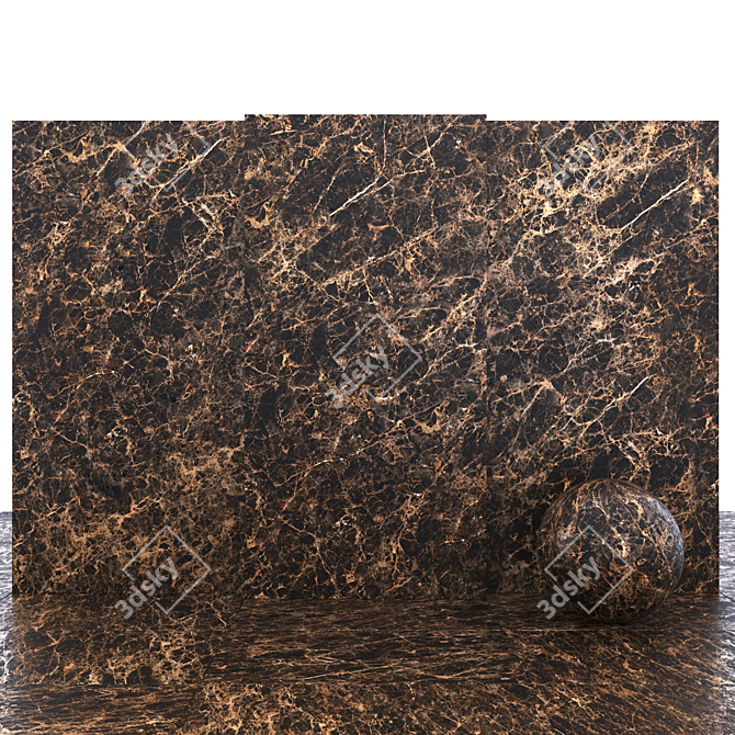 Elegant Dark Emperor Marble Slabs 3D model image 2