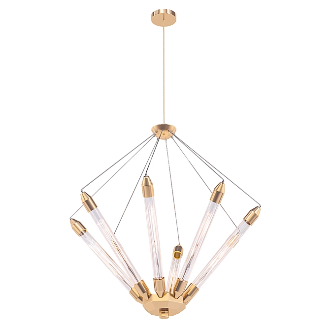 Elegant Hanging Light Fixture 3D model image 1