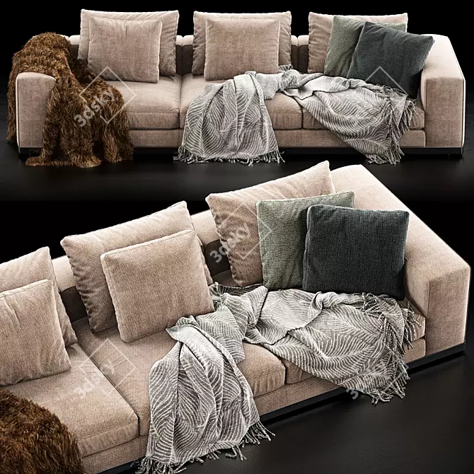 Modern Minotti West Sofa: Sleek Design & Superior Comfort 3D model image 2