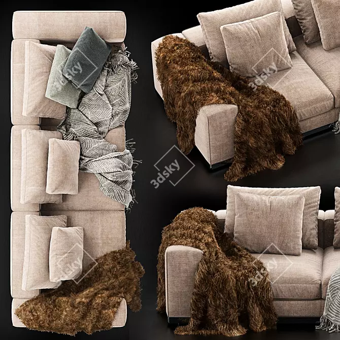 Modern Minotti West Sofa: Sleek Design & Superior Comfort 3D model image 3