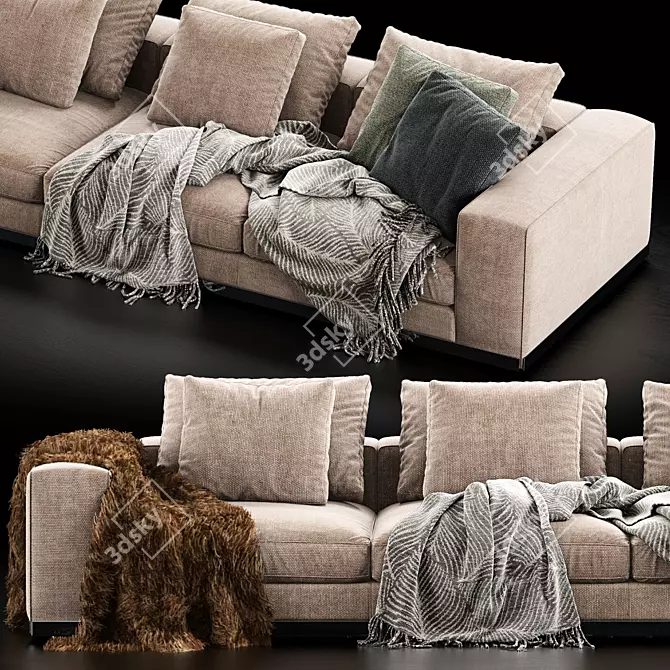 Modern Minotti West Sofa: Sleek Design & Superior Comfort 3D model image 4