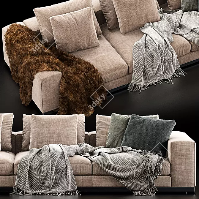 Modern Minotti West Sofa: Sleek Design & Superior Comfort 3D model image 5