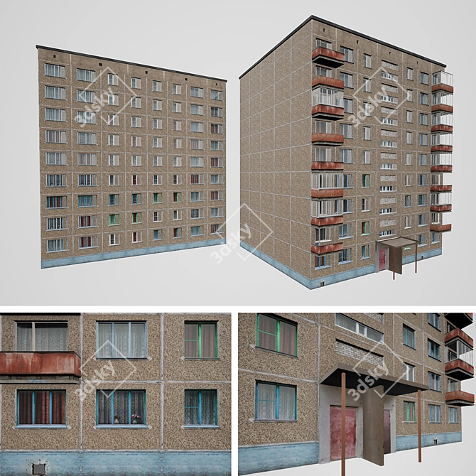 Title: Vintage Panel House 3D model image 3