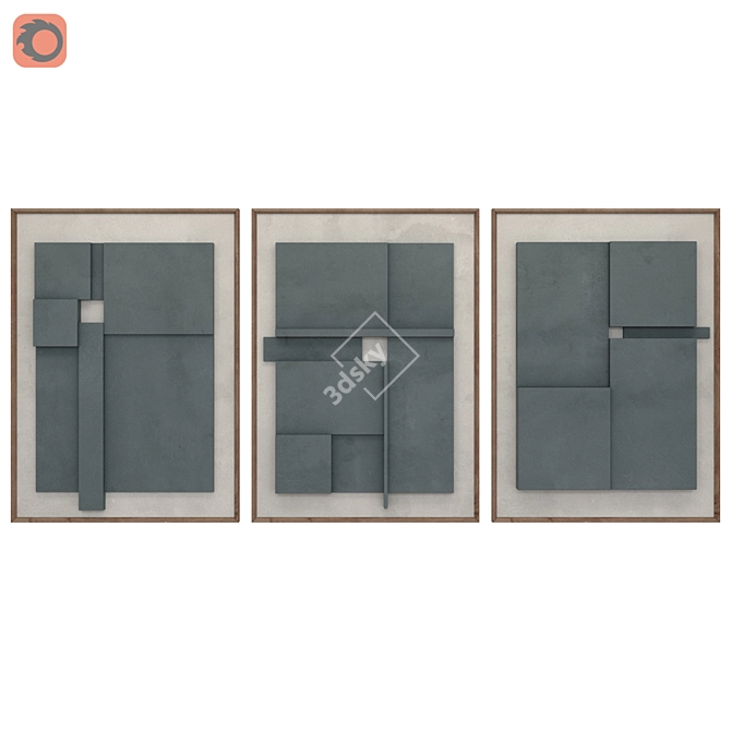  Modern Art Frame Set 3D model image 4