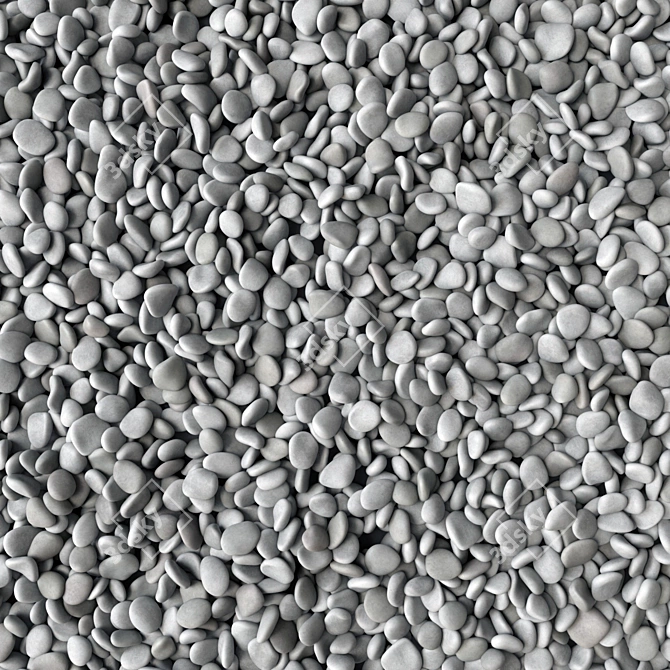 River Pebble N11: High-Quality 3D Texture (4096x4096) 3D model image 3