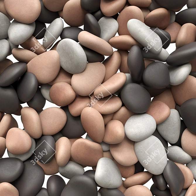 River Pebble N11: High-Quality 3D Texture (4096x4096) 3D model image 4