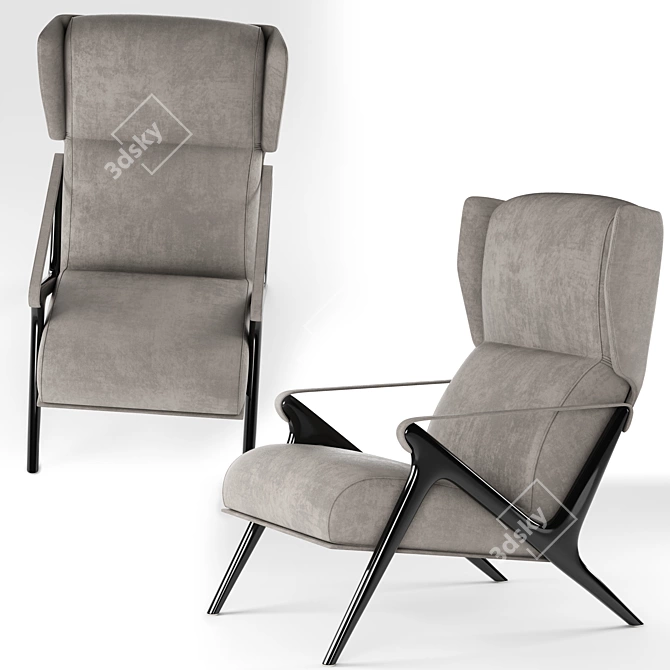 Montparnasse Armchair: Visionary Seating 3D model image 3