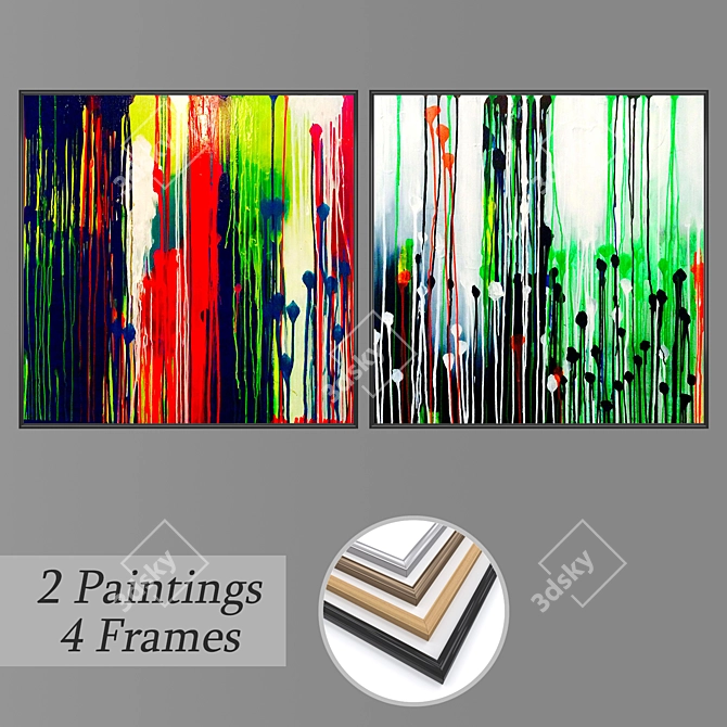 Versatile Set of Wall Paintings 3D model image 1