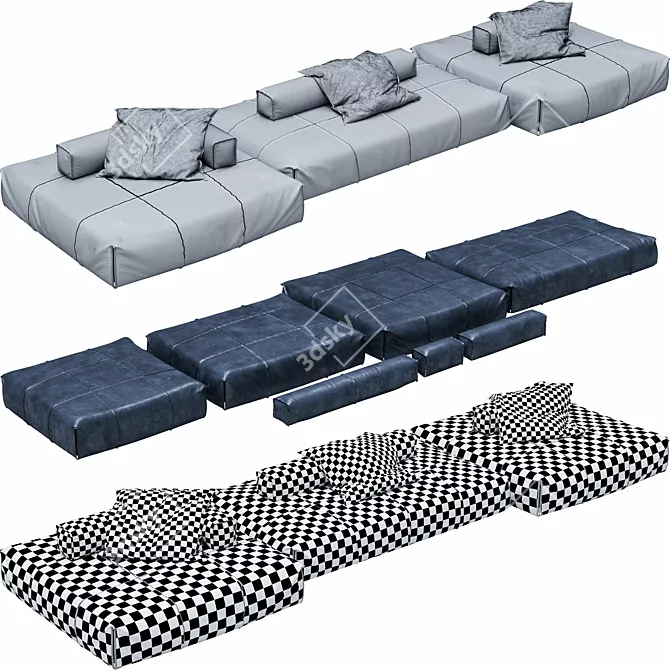 Baxter Panama Bold Open Air Sofa - Versatile and Modular! 3D model image 9