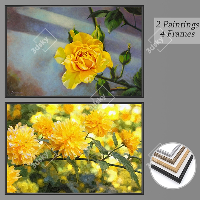 Elegant Wall Art Set 3D model image 1