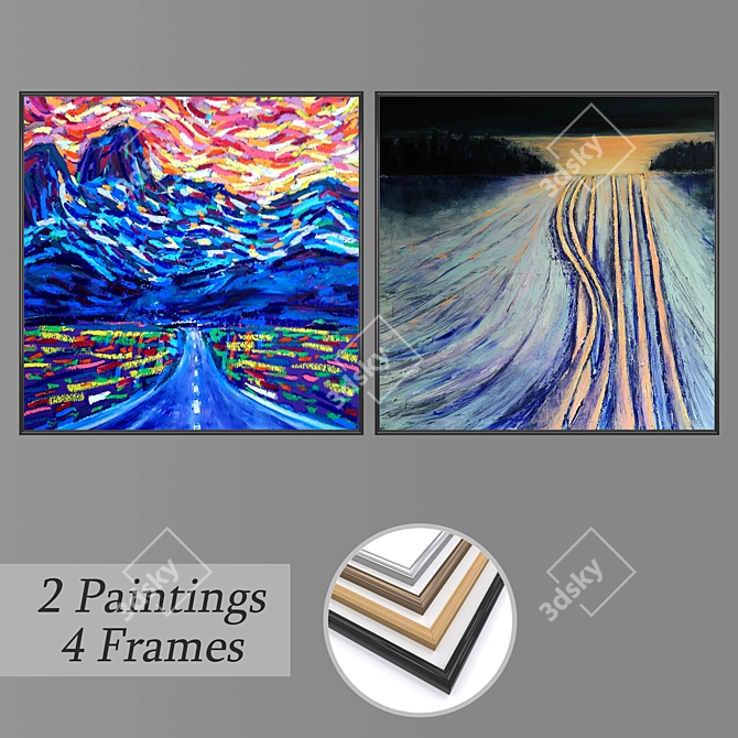 Gallery Collection: 2-Piece Wall Painting Set 3D model image 1