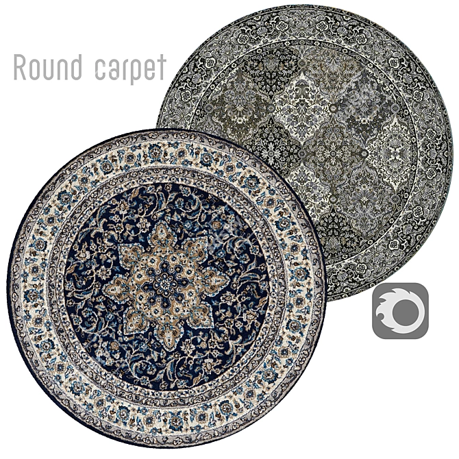 Round Carpet for Chic Interiors 3D model image 1