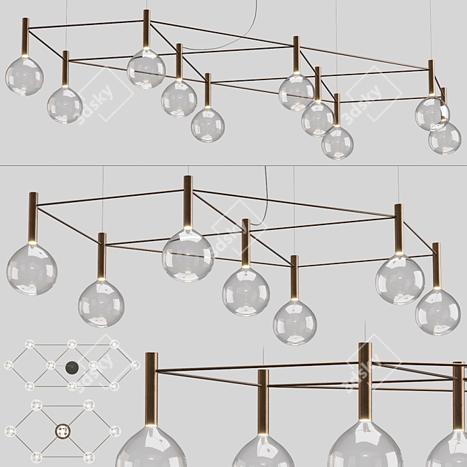 SOFÌ Pendant Lamp: Stylish Illumination, Bonaldo 3D model image 1