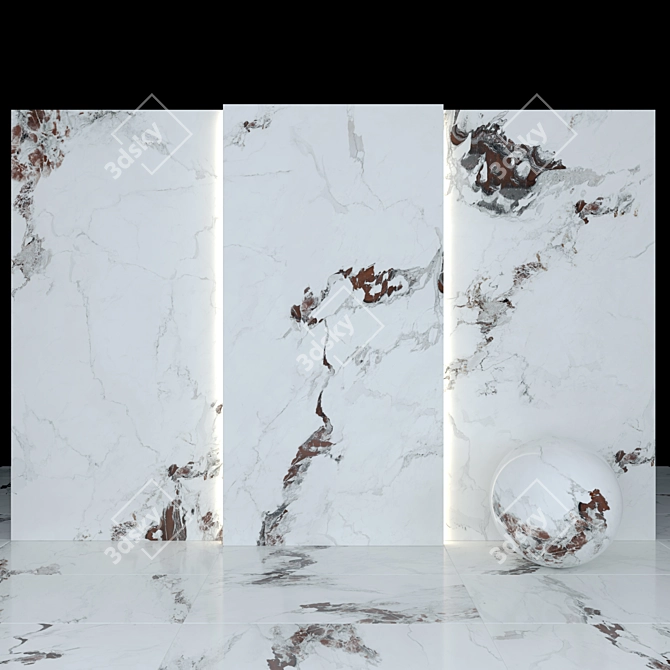 Breccia Tuscany Marble: Elegant Slabs & Texture 3D model image 2