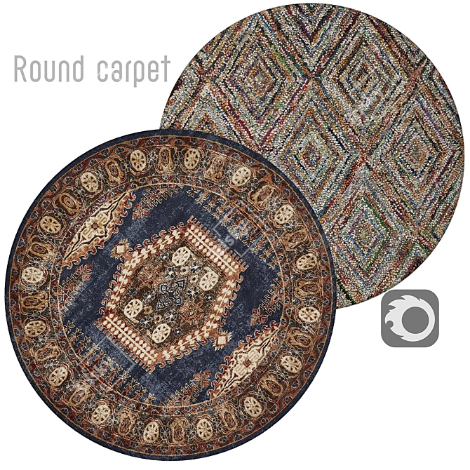 Circular Interior Rug 3D model image 1