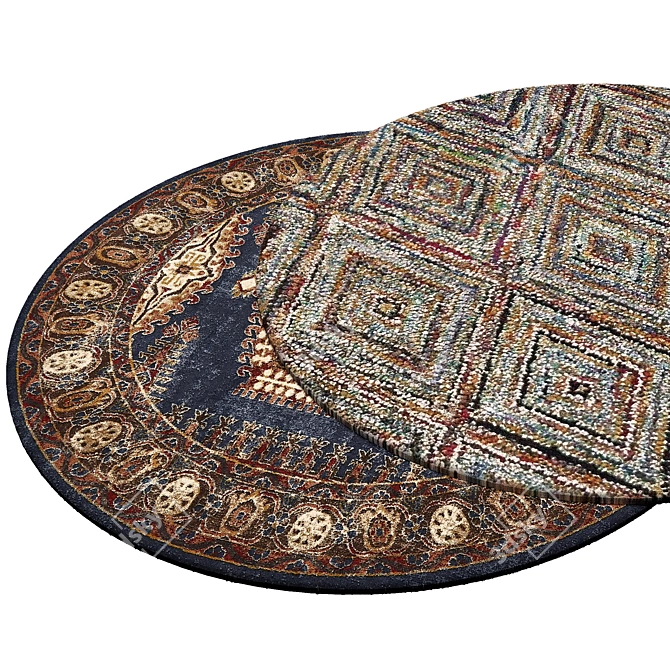 Circular Interior Rug 3D model image 2