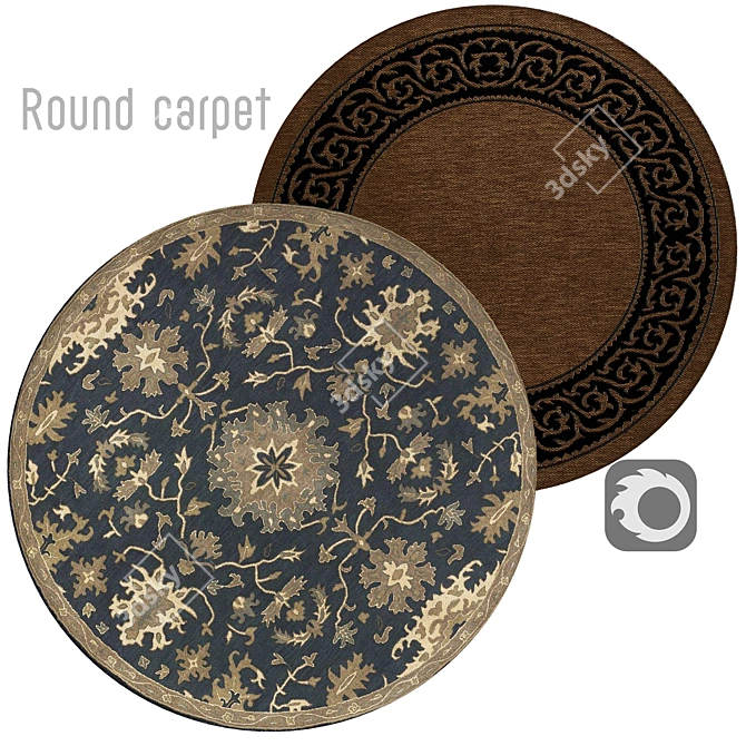 Circular Interior Carpet 3D model image 1