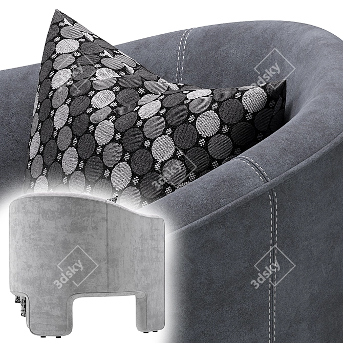 Coco Republic Essentials: Fairfax Chair 3D model image 2