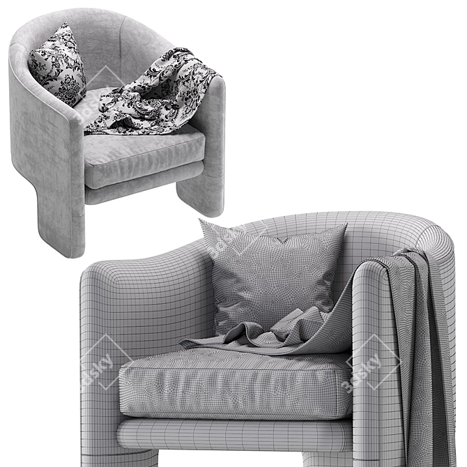 Coco Republic Essentials: Fairfax Chair 3D model image 5