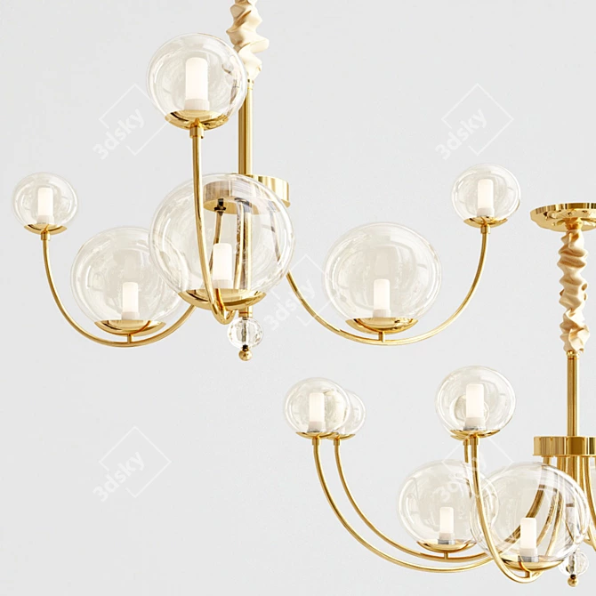 Loreta: Elegant Brass LED Chandelier 3D model image 3