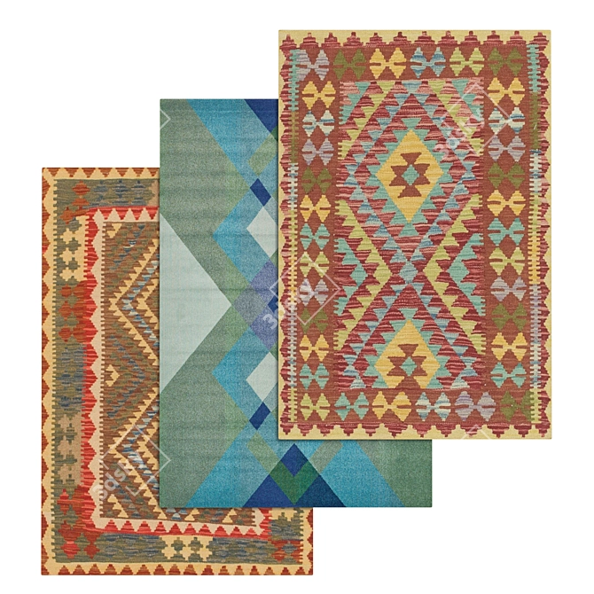 Premium Rug Set: High-Quality Carpets 3D model image 1