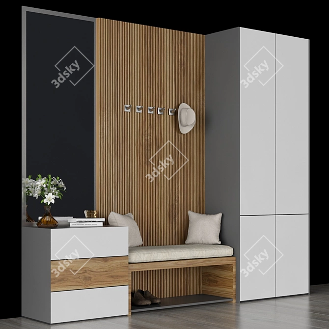 Elegant 7ft Tall Hall Furniture 3D model image 2