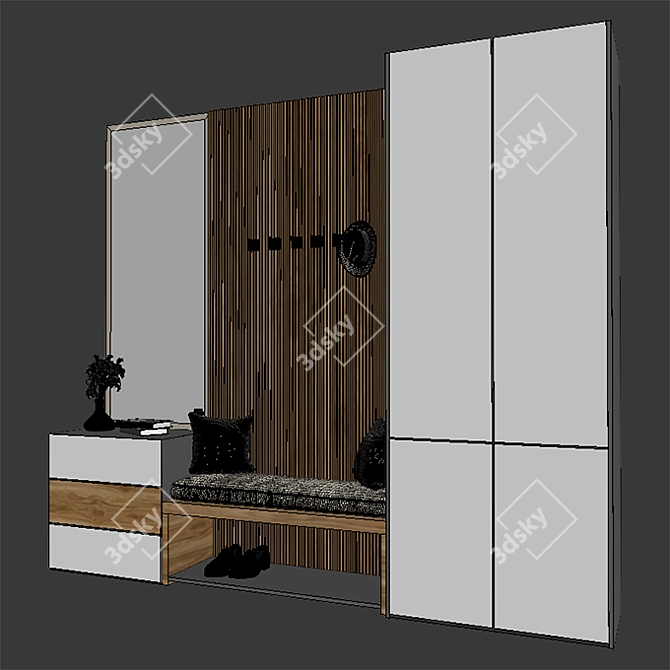 Elegant 7ft Tall Hall Furniture 3D model image 3