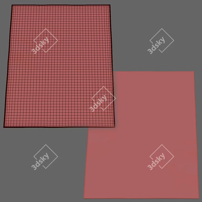 Title: Exquisite Moroccan Wool Rug 3D model image 2