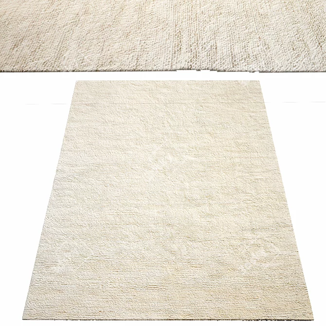 Luxurious Handcrafted Wool Shag Rug 3D model image 1