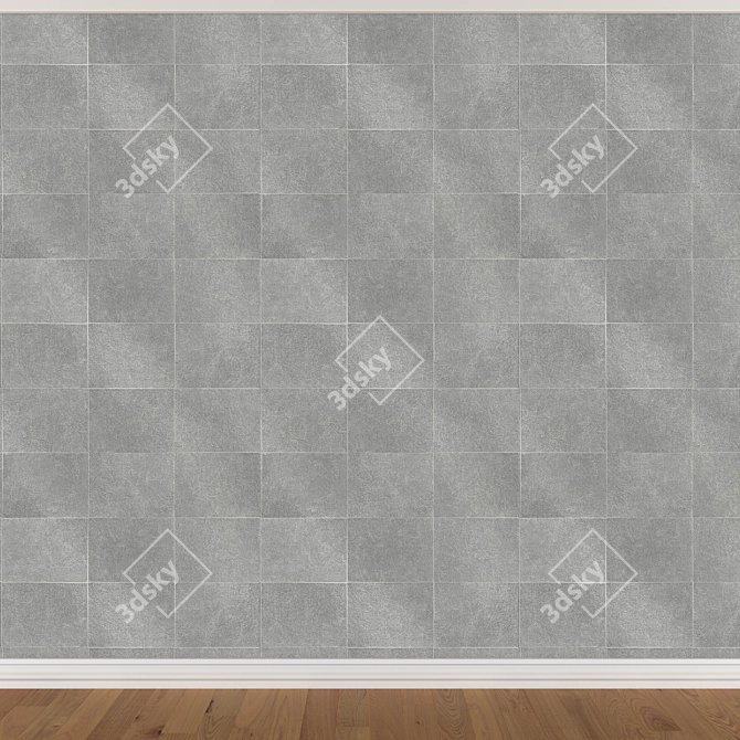 Seamless Wallpaper Set: 3 Colors 3D model image 3