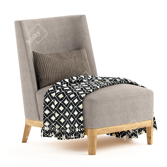 Mandarin Lounge Chair: Exquisite Elegance 3D model image 1